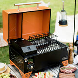 Asmoke AS350 Portable Wood Pellet Grill - Cyder Black - Low Angle