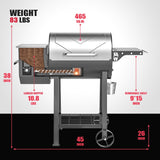 Asmoke AS500N-2 WOOD PELLET GRILL SILVER - Front View