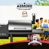 Asmoke AS660N-2 WOOD PELLET GRILL SILVER - Rear View