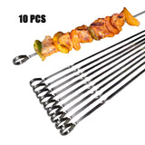 ASMOKE METAL SKEWERS FOR GRILLING KABOB STICKS 43.1CM*10PCS - Front View