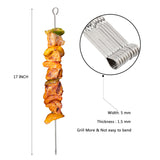 ASMOKE METAL SKEWERS FOR GRILLING KABOB STICKS 43.1CM*10PCS - Side View