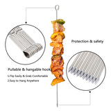 ASMOKE METAL SKEWERS FOR GRILLING KABOB STICKS 43.1CM*10PCS - Top-Down View