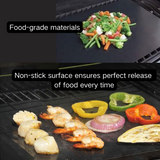 ASMOKE Premium Copper & Black BBQ Grill Mats (2-Pack) - Non-Stick PTFE Coating, Cooking Mats| Reusable and Easy to Clean - 45-Degree Angle