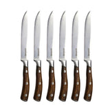 ASMOKE STEAK KNIFE SET OF 4,PAKKAWOOD HANDLE - Front View