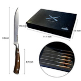 ASMOKE STEAK KNIFE SET OF 4,PAKKAWOOD HANDLE - Side View