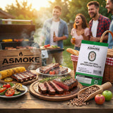 ASMOKE 100% Natural Apple Wood BBQ Smoker Pellets (2.27kg) - Premium Fruit Hardwood for Chicken & Pork - Rear View
