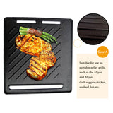 ASMOKE Pre-Seasoned Matte Enamel Cast Iron Reversible Grill/Griddle - Top-Down View