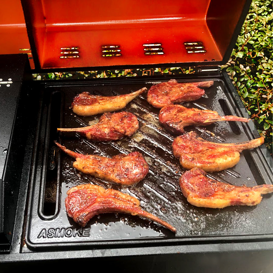 ASMOKE Pre-Seasoned Matte Enamel Cast Iron Reversible Grill/Griddle