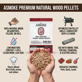 ASMOKE 19kg (40lbs) Premium Cherry Wood BBQ Smoker Pellets Bulk Bundle (8 x 2.27kg Bags) - Top-Down View