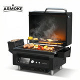 ASMOKE Essential Portable Wireless Pellet Smoker - Battery Powered 8-in-1 Mini BBQ Grill with Smart Temp Control & Meat Probe for Camping & RV - Top-Down View