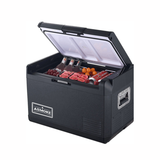 ASMOKE Premium Mini Fridge | 37L Compact Refrigerator with Roll-Bond Evaporator & Internal Light for Camping, RV & BBQ - Close-Up Angle