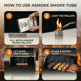 ASMOKE 4-Piece Premium Wood Pellet Variety Pack - Oak, Cherry & 2x Apple (4 x 2.27kg Bags) - Top-Down View