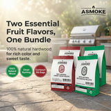 ASMOKE 20lbs (9kg) Wood Pellet Sampler Bundle - 2-Flavour Variety Pack (2x Cherry, 2x Apple) - Best for Pork, Ribs & Poultry - Side View
