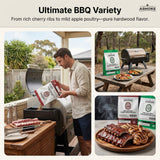 ASMOKE 20lbs (9kg) Wood Pellet Sampler Bundle - 2-Flavour Variety Pack (2x Cherry, 2x Apple) - Best for Pork, Ribs & Poultry - Extra Image