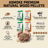 ASMOKE 4-Piece Premium Wood Pellet Variety Pack - Oak & Apple (2x Oak, 2x Apple) - Front View