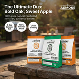ASMOKE 4-Piece Premium Wood Pellet Variety Pack - Oak & Apple (2x Oak, 2x Apple) - Side View