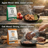 ASMOKE 4-Piece Premium Wood Pellet Variety Pack - Oak & Apple (2x Oak, 2x Apple) - Extra Image