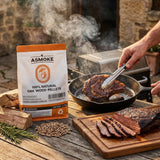 ASMOKE 100% Natural Oak Wood BBQ Pellets (2.27kg) - High Heat Hardwood for Brisket & Pizza Ovens - 45-Degree Angle