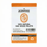 ASMOKE 19kg (40lbs) Premium Oak Wood BBQ Smoker Pellets Bulk Bundle (8 x 2.27kg Bags) - Front View