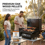 ASMOKE 19kg (40lbs) Premium Oak Wood BBQ Smoker Pellets Bulk Bundle (8 x 2.27kg Bags) - Top-Down View