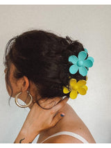 Claw Clip - Flower - Ocean - Front View