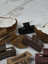 Claw Clip - Elongated Rectangle - Espresso - Front View