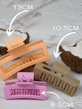Claw Clip - Elongated Rectangle - Espresso - Side View