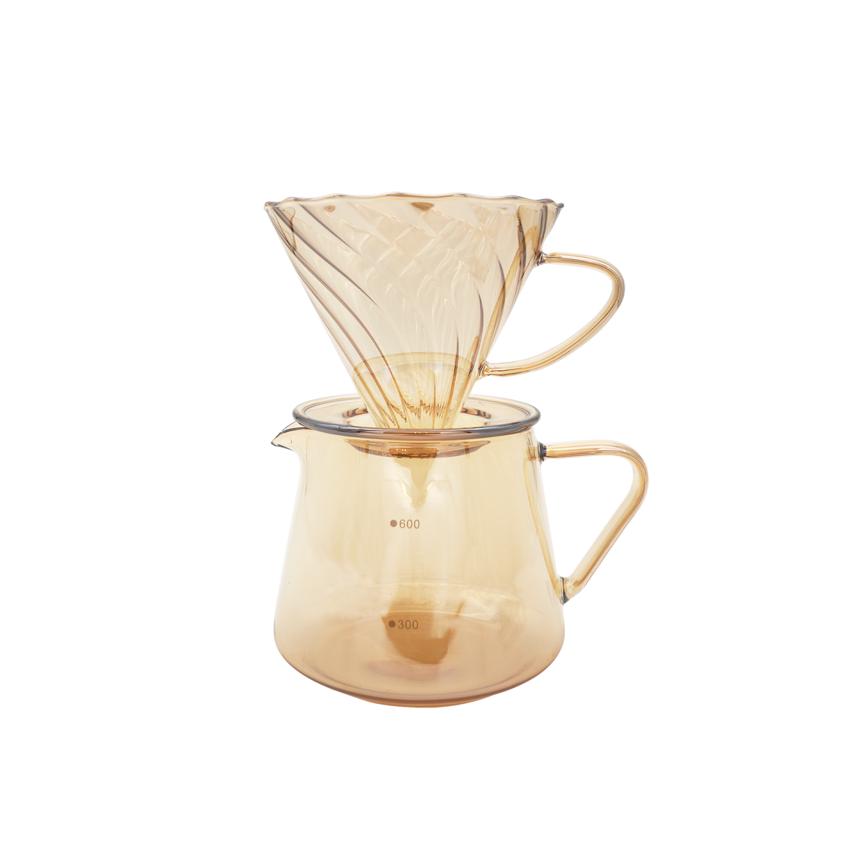Elegant Gold Glass Coffee Server Set - 600ml