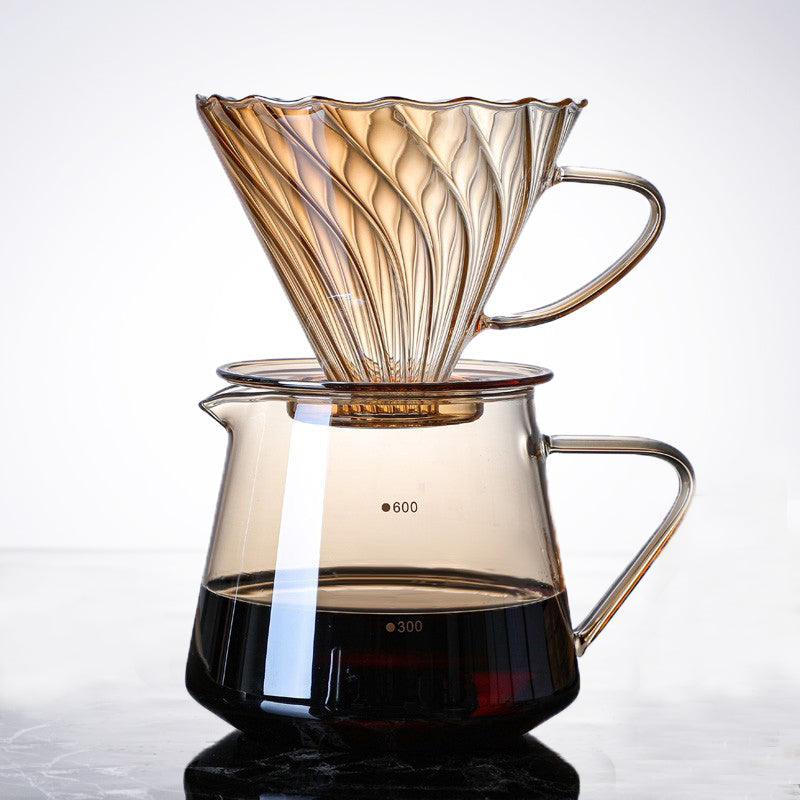 Elegant Gold Glass Coffee Server Set - 600ml