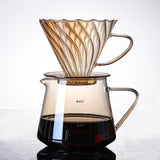 Elegant Gold Glass Coffee Server Set - 600ml - Front View