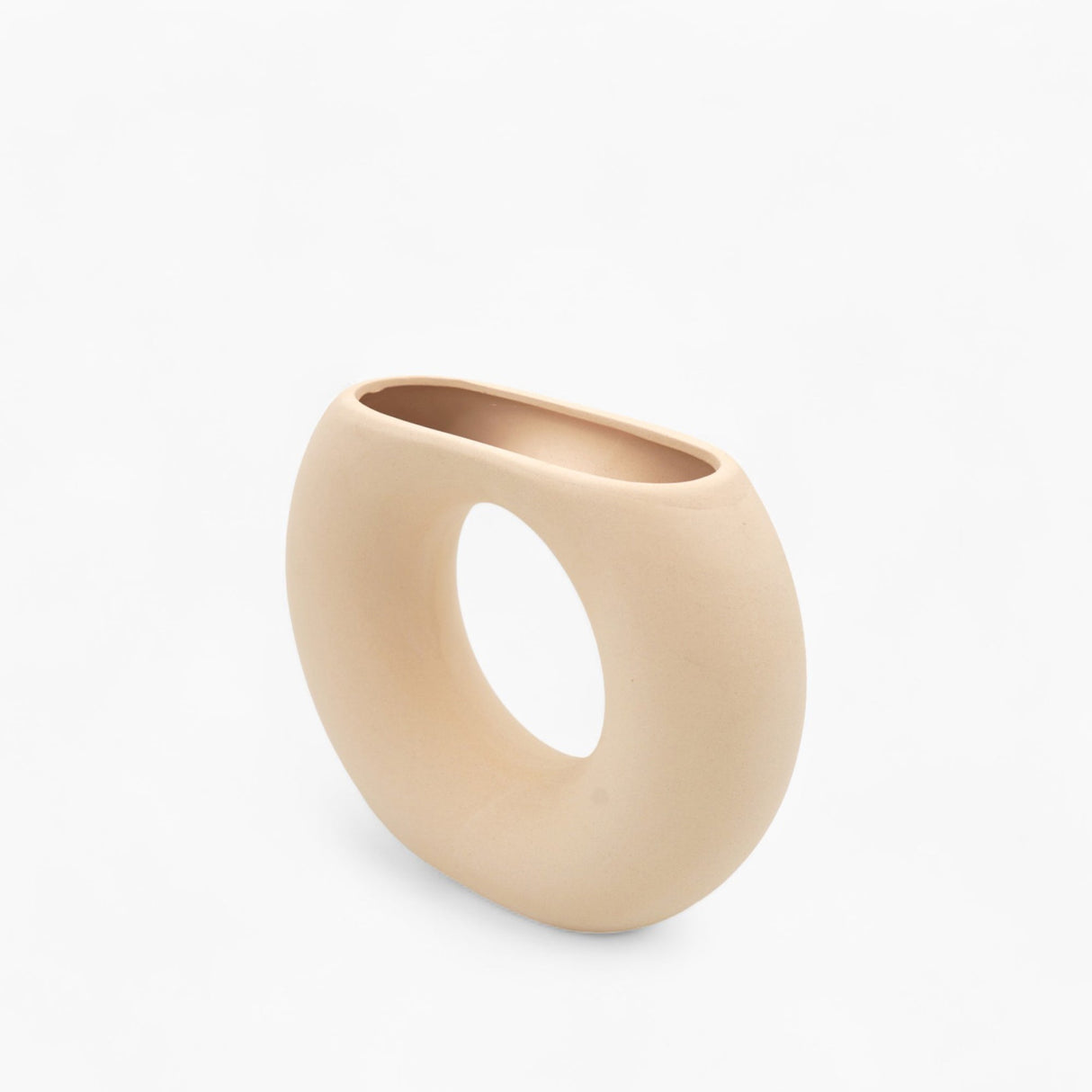 Bold Donut-Shaped Ceramic Vase - Medium