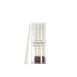Elegant Pearl White Spiral Candle - Side View
