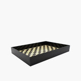 Checkered Acrylic Large Tray - Front View