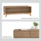 Hirado Coffee Table - Cocoa - Close-Up Angle
