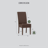 ALLEGRO Dining Table + 4x MESI Dining Chair + MESI Bench - 6 Piece Dining Set - Cocoa - 45-Degree Angle