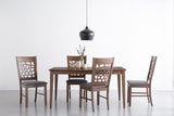 ALLEGRO Dining Table + 6x ASBEL Dining Chair - 7 Piece Dining Set - Cocoa - Side View