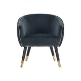Deniz Lounge Chair Tub Chair Accent Armchair - Blue - Front View