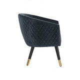 Deniz Lounge Chair Tub Chair Accent Armchair - Blue - Side View