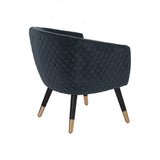 Deniz Lounge Chair Tub Chair Accent Armchair - Blue - Top-Down View