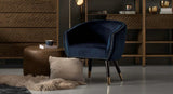 Deniz Lounge Chair Tub Chair Accent Armchair - Blue - 45-Degree Angle
