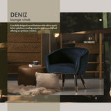 Deniz Lounge Chair Tub Chair Accent Armchair - Blue - Close-Up Angle