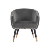 Deniz Lounge Chair Tub Chair Accent Armchair - Grey - Front View