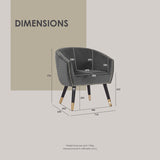 Deniz Lounge Chair Tub Chair Accent Armchair - Grey - Top-Down View