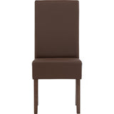 Mesi Dining Chair x2 - Cocoa Legs Mocha Colour Vinyl Upholstery - Front View