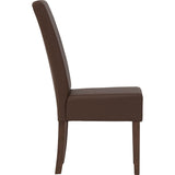Mesi Dining Chair x2 - Cocoa Legs Mocha Colour Vinyl Upholstery - Side View