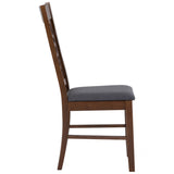 Asbel Timber Dining Chair x2 - Cocoa - Front View