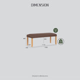 Mesi bench Ottoman - Cocoa - Low Angle