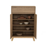 Hirado Sideboard Hallway Table Shoe Cabinet - Natural - Close-Up Angle