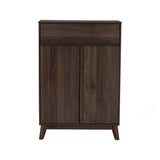 Hirado Sideboard Hallway Table Shoe Cabinet - Cocoa - Rear View