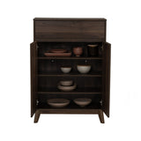 Hirado Sideboard Hallway Table Shoe Cabinet - Cocoa - Close-Up Angle